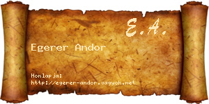 Egerer Andor névjegykártya